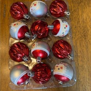 Festive Red and Silver Holiday Ornaments